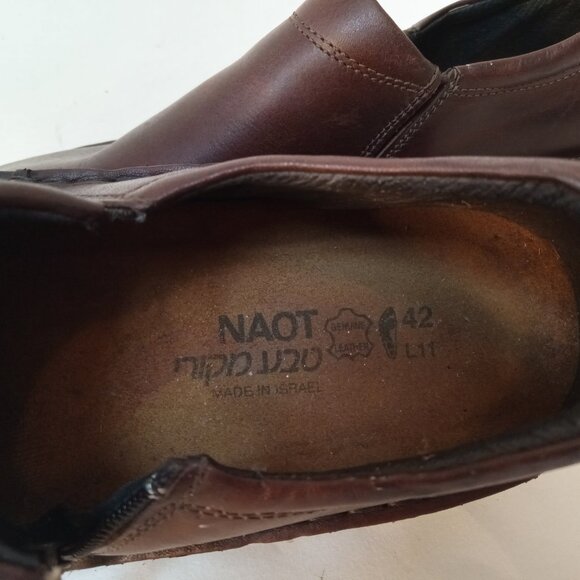 NAOT Brown Leather Zip Ankle Fashion Boots Bootie Shoe Clogs Size 42 EUR 9 US - Picture 14 of 14